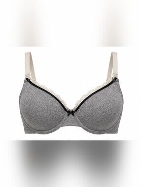 NWT Motherhood Maternity Nursing Bra 36DD Gray Underwire Padded T-Shirt Bra